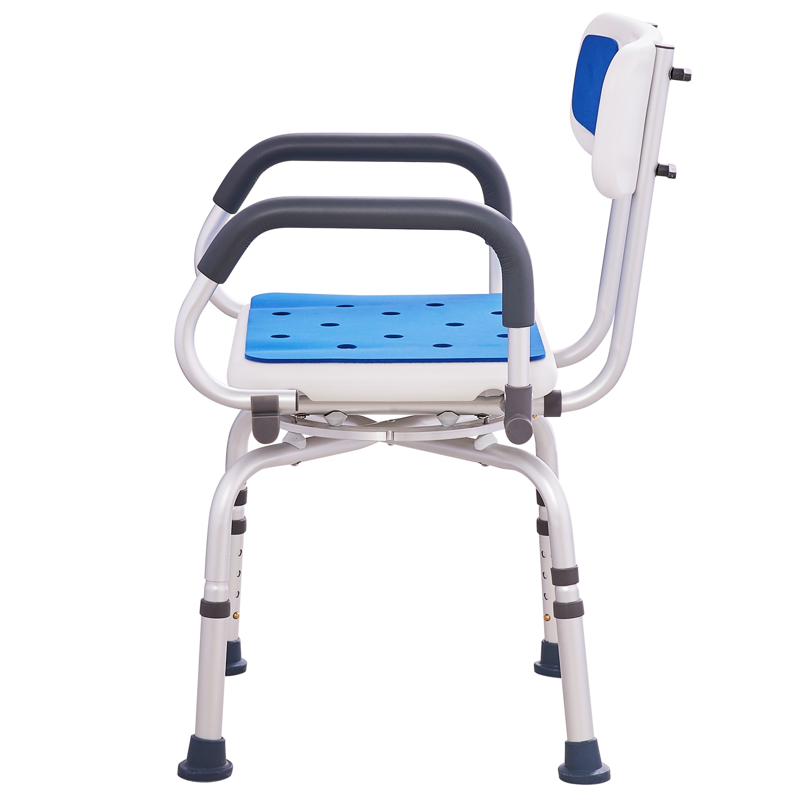 Swivel Shower Chair With Rotating Seat And Pivoting Armrests_voghion.com